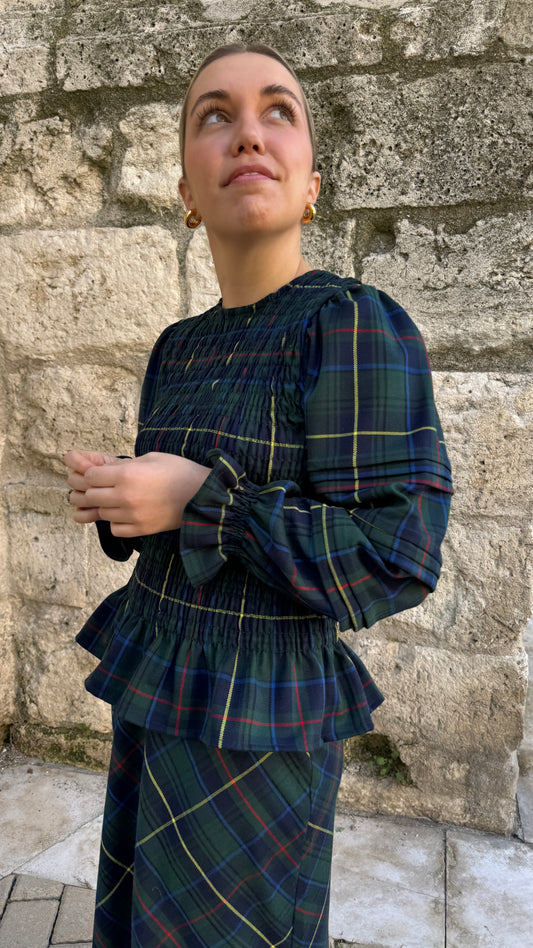 Set Toulouse tartán verde