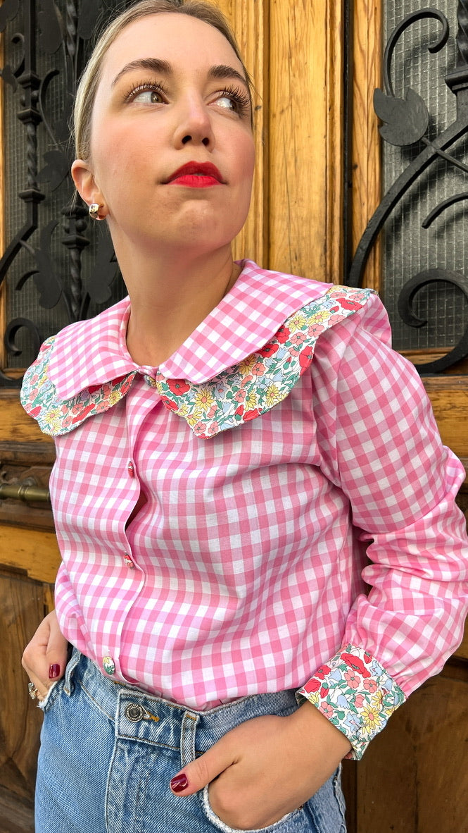 Blusa Grace vichy rosa