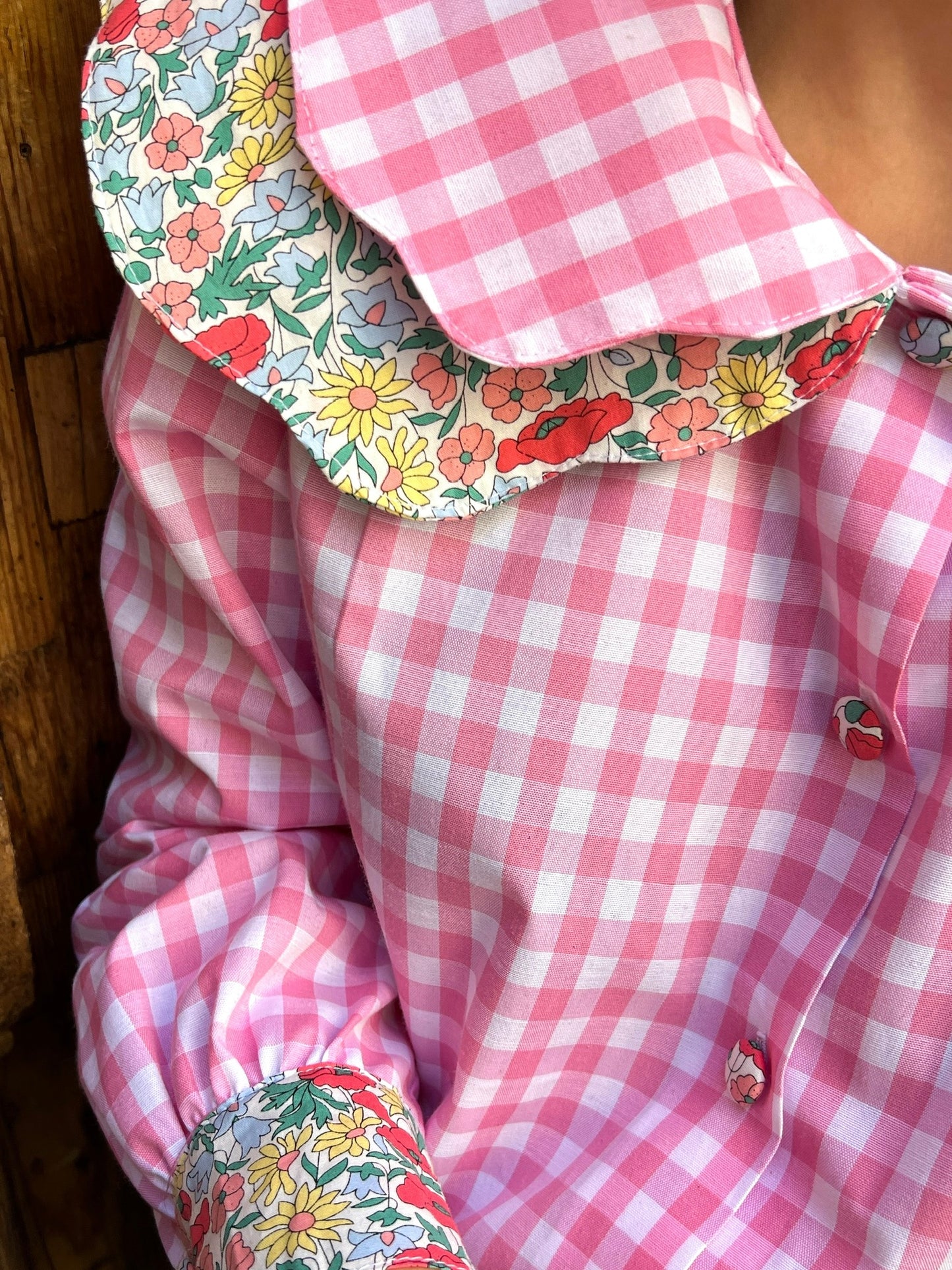 Blusa Grace vichy rosa