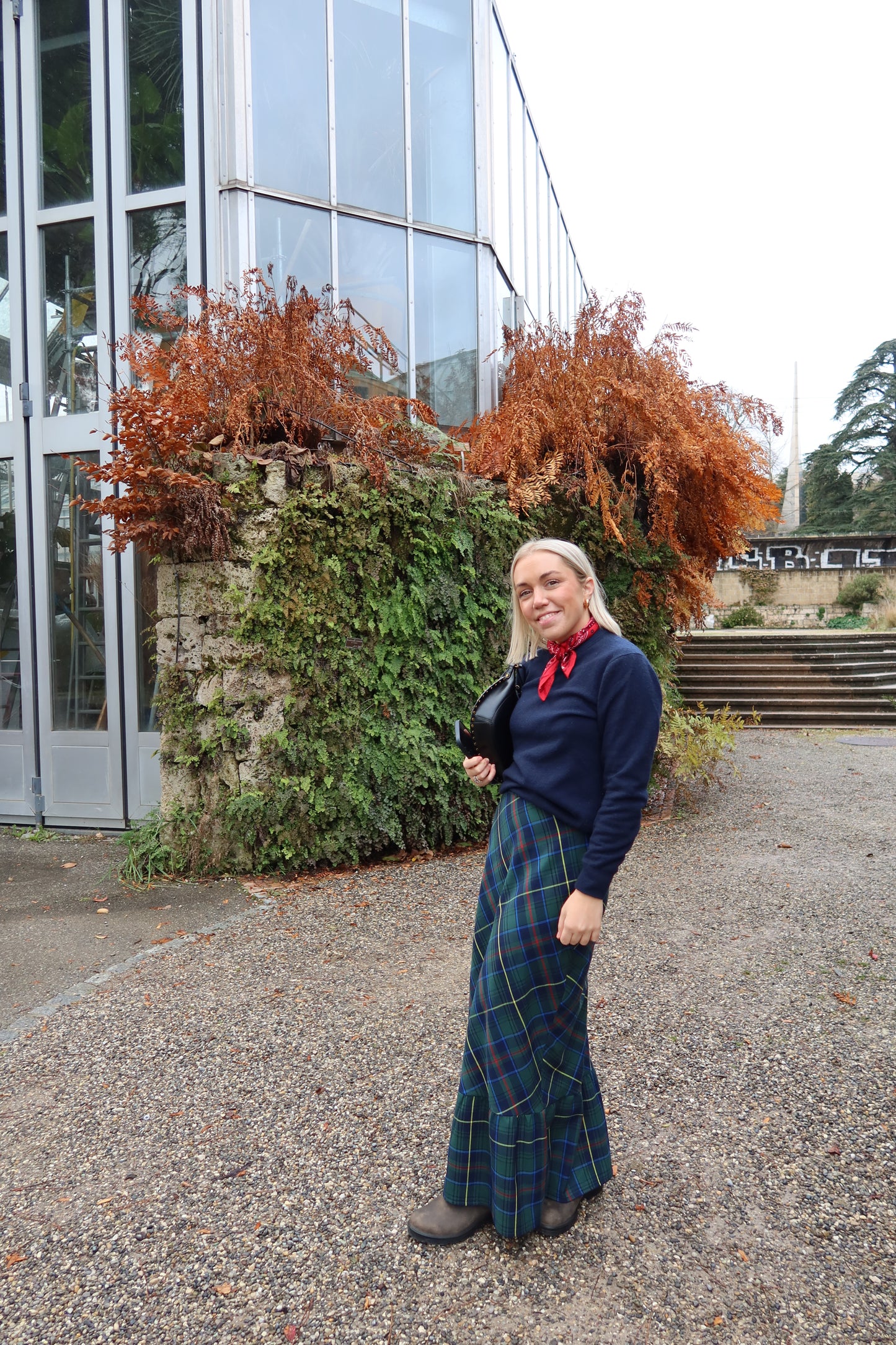 Falda Toulouse tartán verde