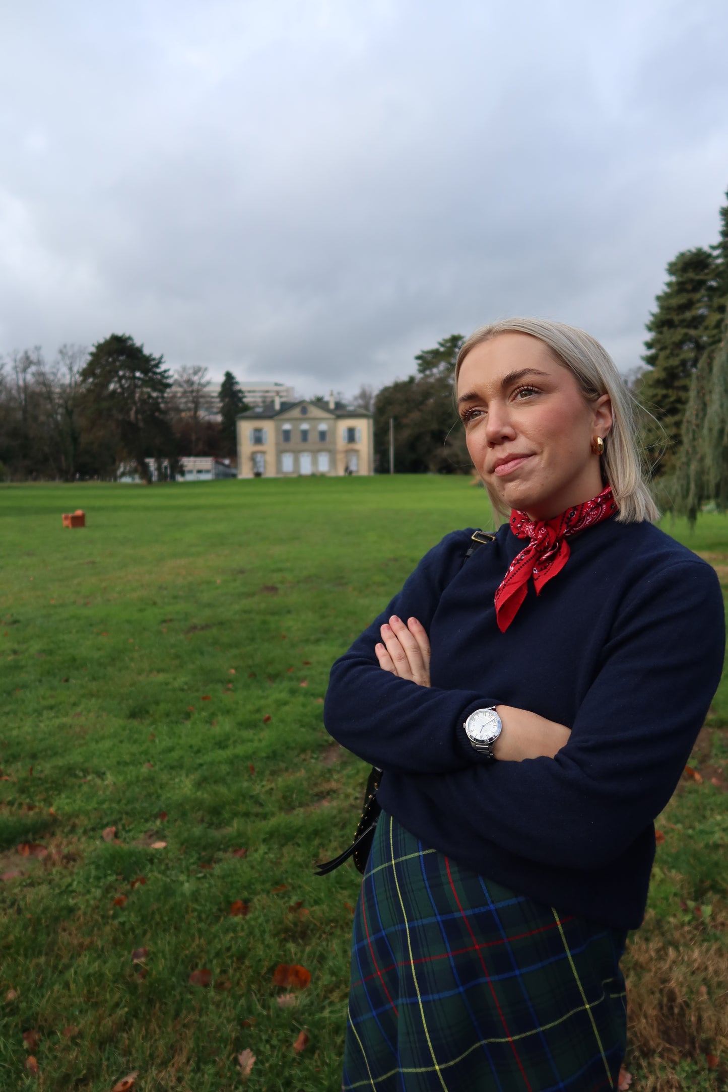 Falda Toulouse tartán verde