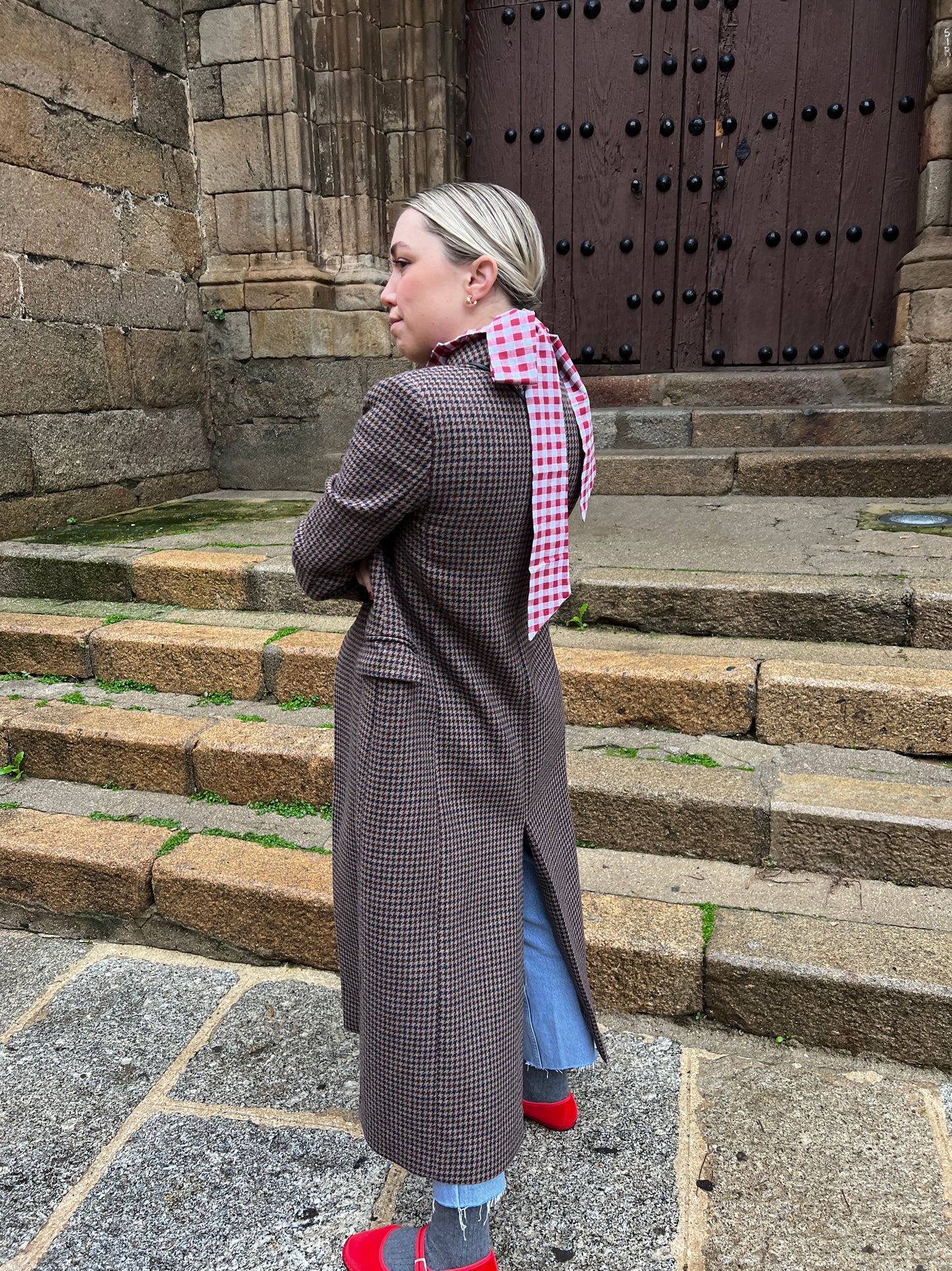 Blusa celine vichy burdeos