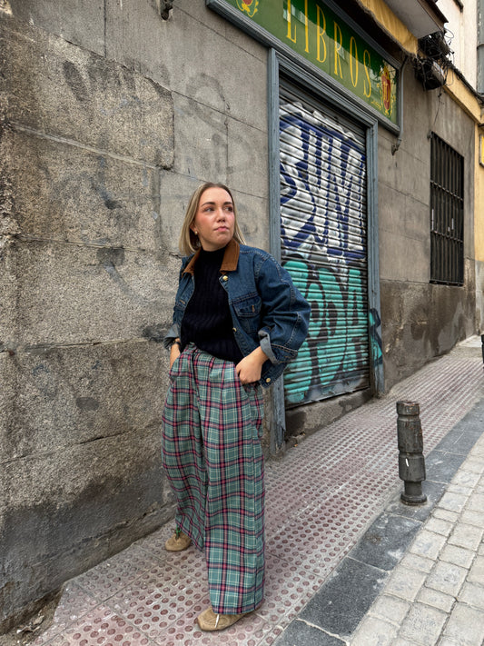 Pantalón tartán ( elige el tono que quieras )