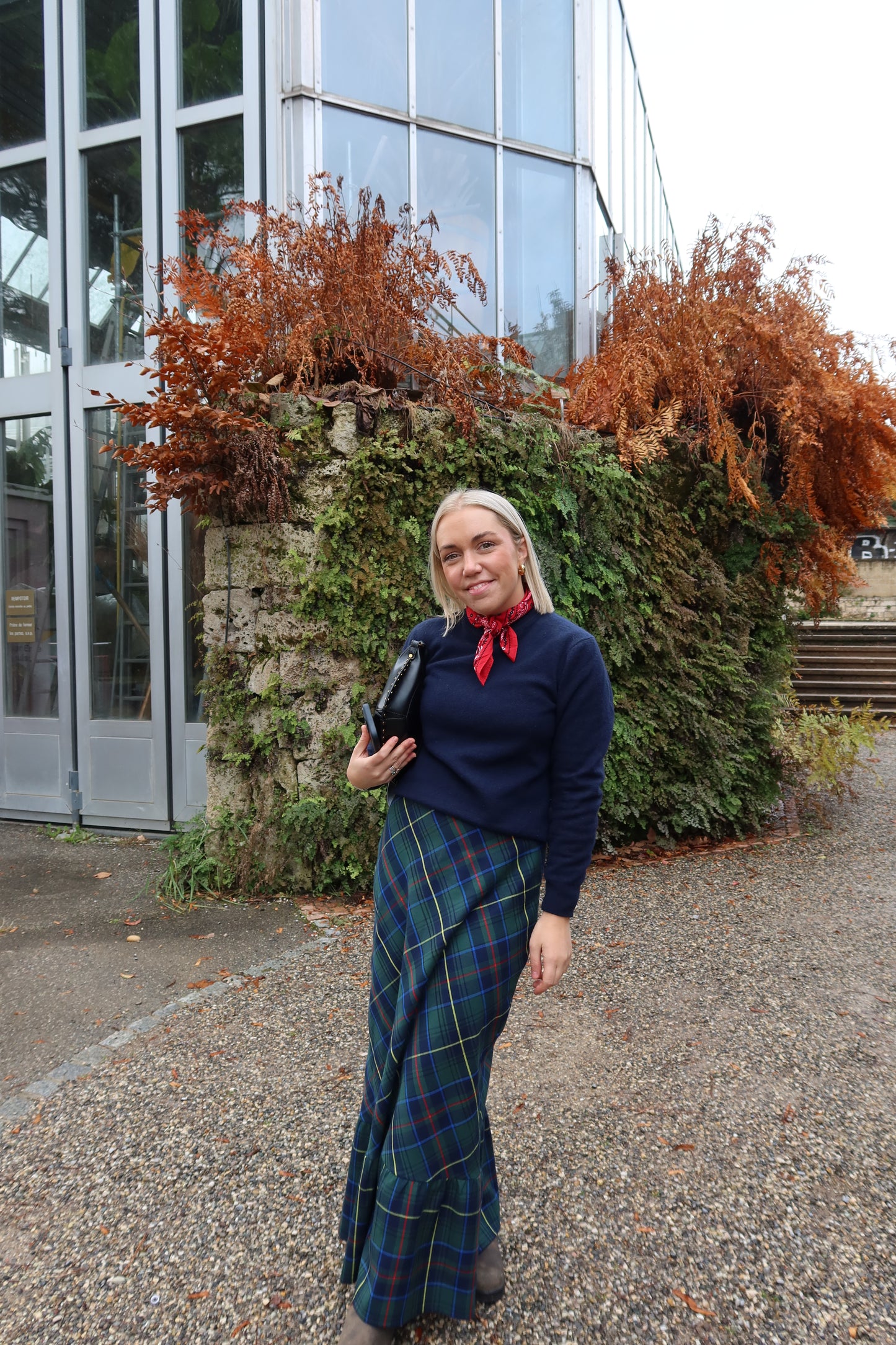 Falda Toulouse tartán verde