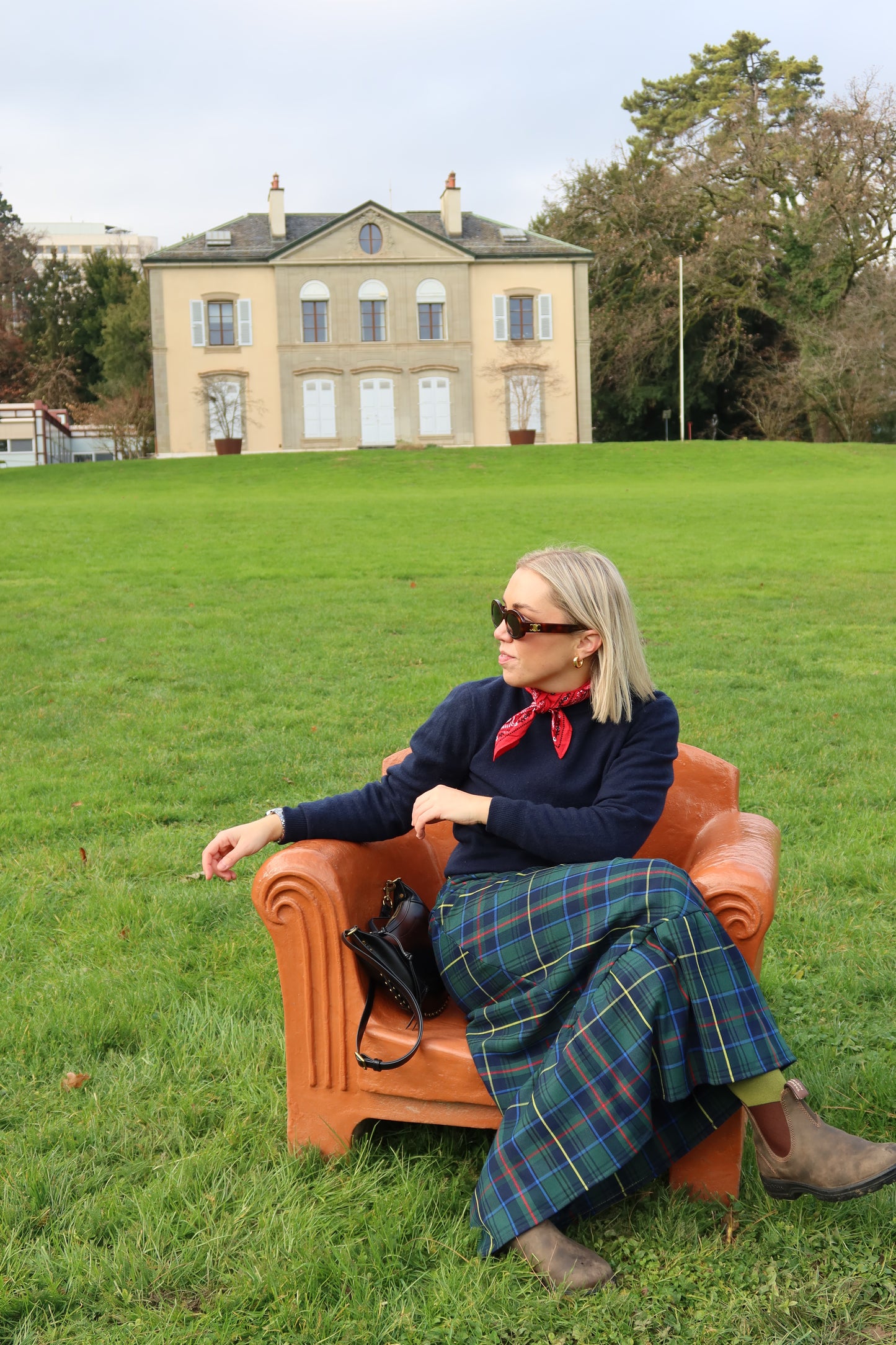 Falda Toulouse tartán verde