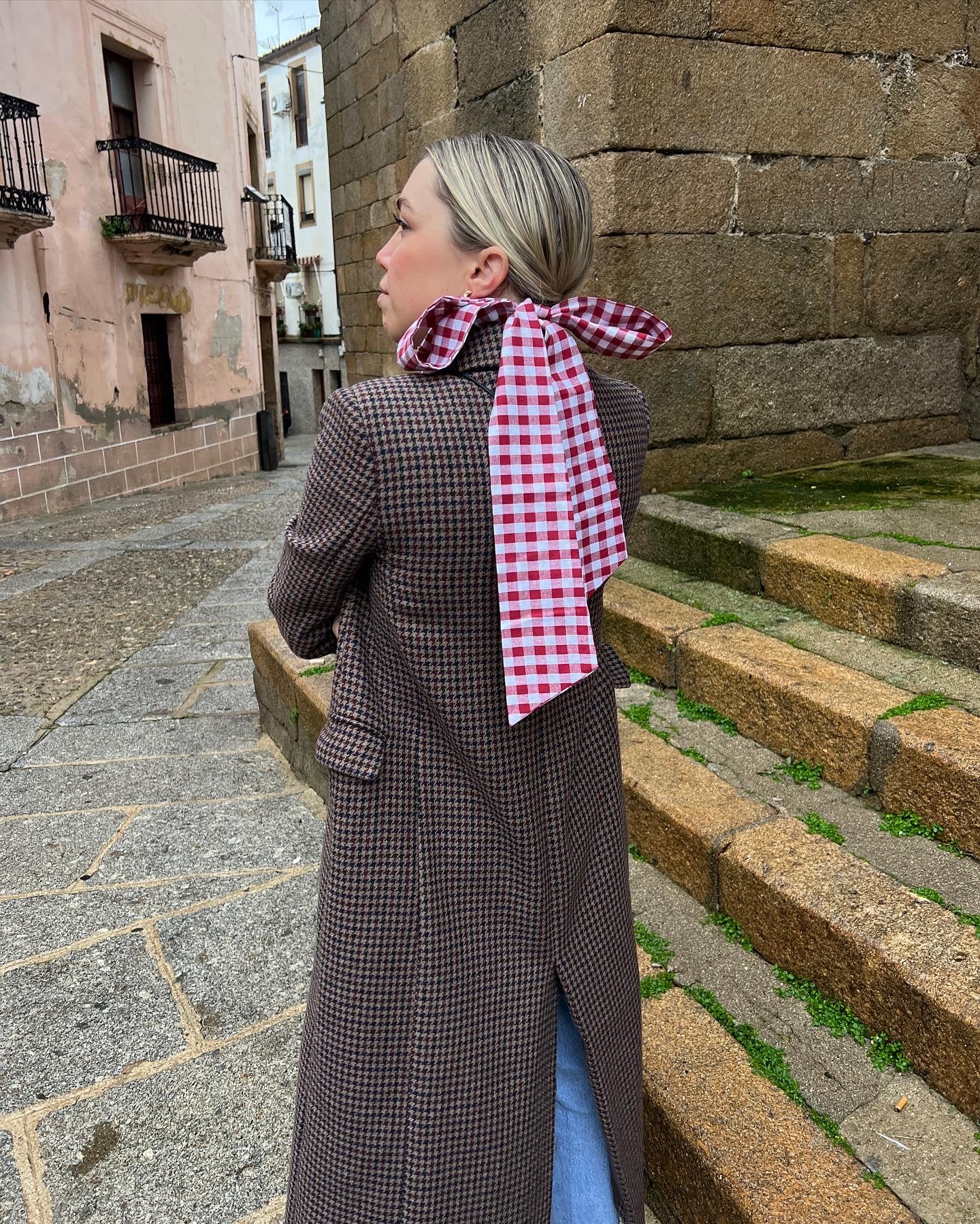 Blusa celine vichy burdeos