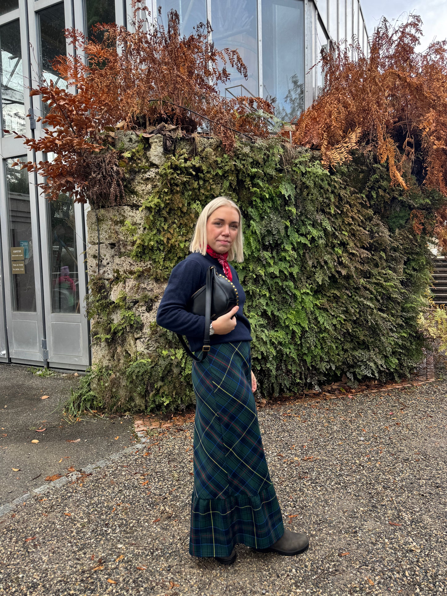 Falda Toulouse tartán verde